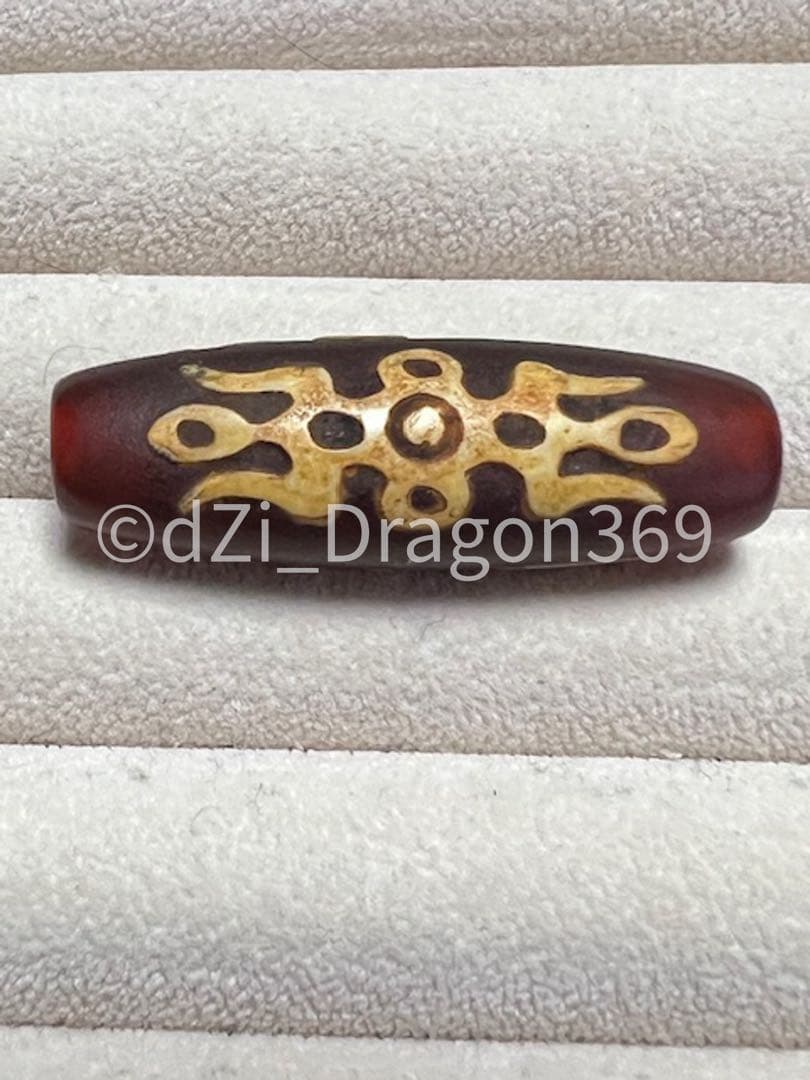 【一点限り】dZI ジービーズ 西蔵 赤瑪瑙 彫刻 金剛杵六字真言天珠
