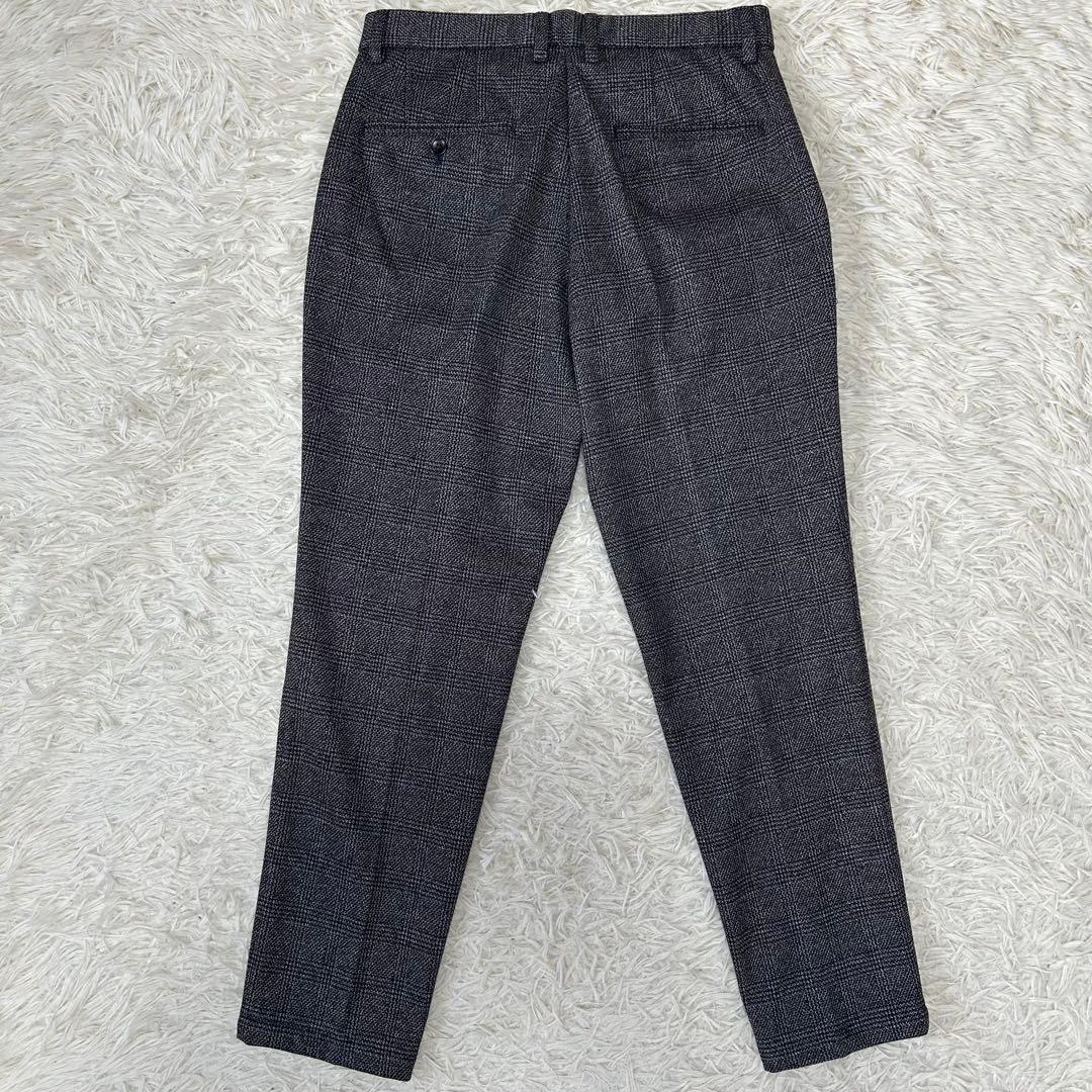 【未使用タグ付】金のパジャマスーツプレミアム ウールジャージ 紺グレンチェックL