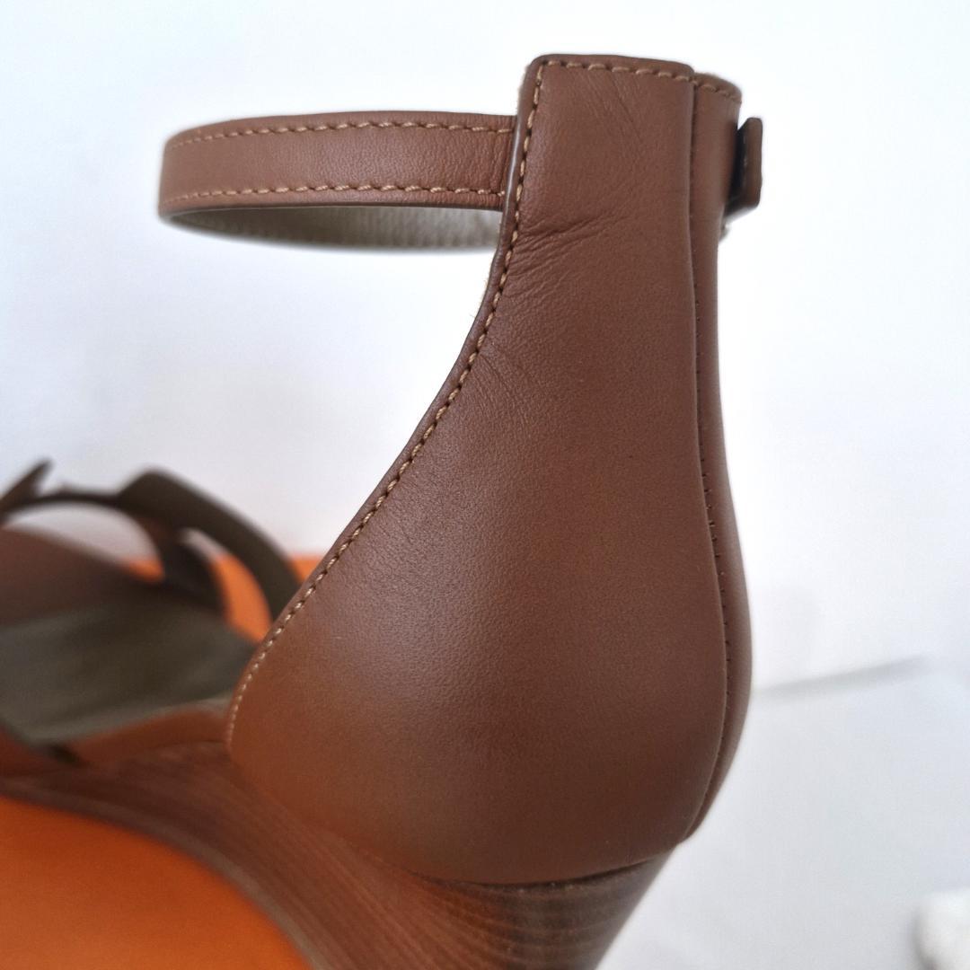 エルメス　レジェンド　サンダル　36 １/2　ゴールド　ブラウン