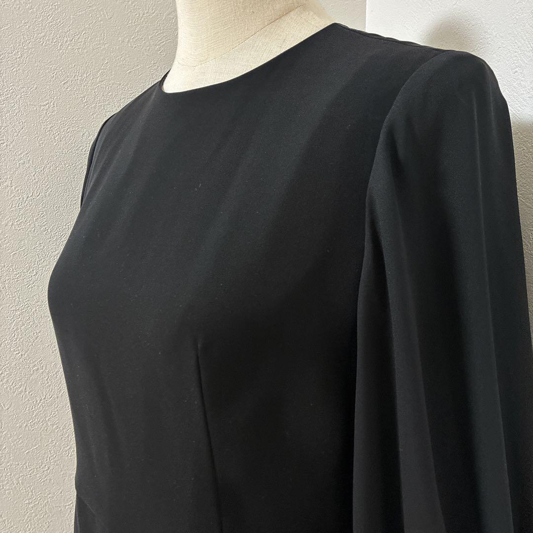 kaeneカエン　ブラック　喪服・慶弔両用　エンブロイダリースリーブ　ドレス