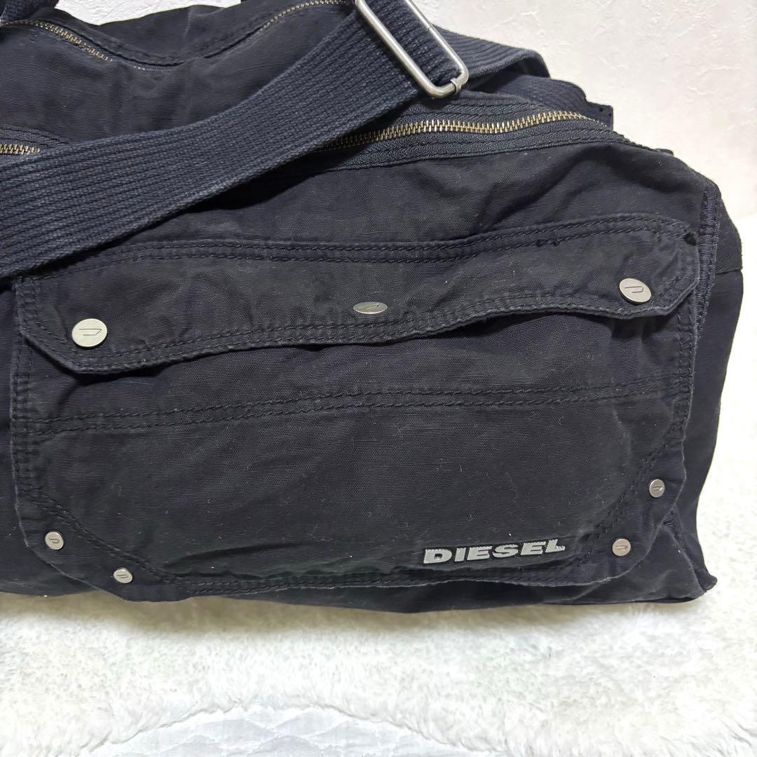 【極希少】ディーゼル　アーカイブメタルロゴ　ボストンバッグ　y2k 2層　大容量