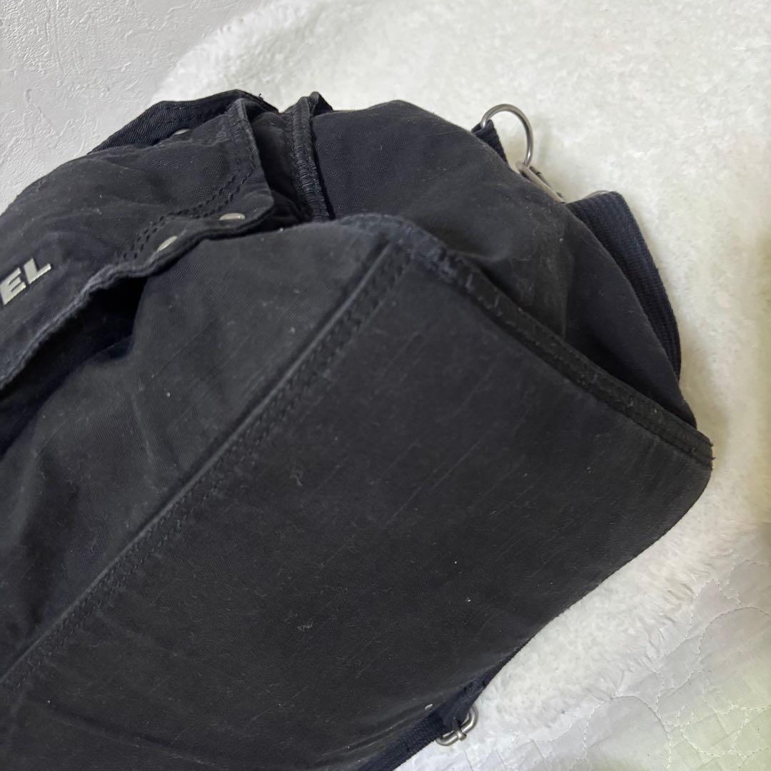 【極希少】ディーゼル　アーカイブメタルロゴ　ボストンバッグ　y2k 2層　大容量