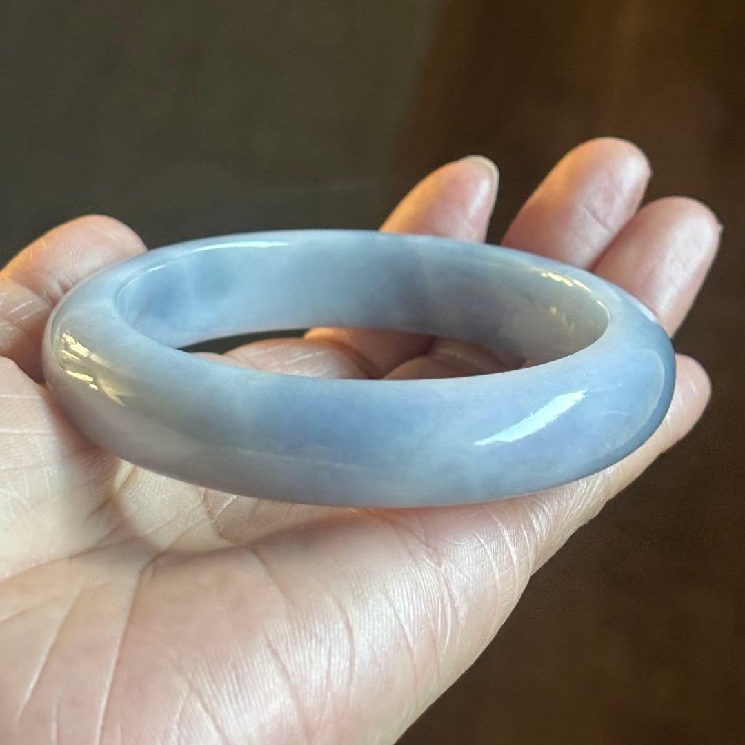 Alicia-shiva　ミャンマー産天然本翡翠A貨糯氷種紫色 バングル