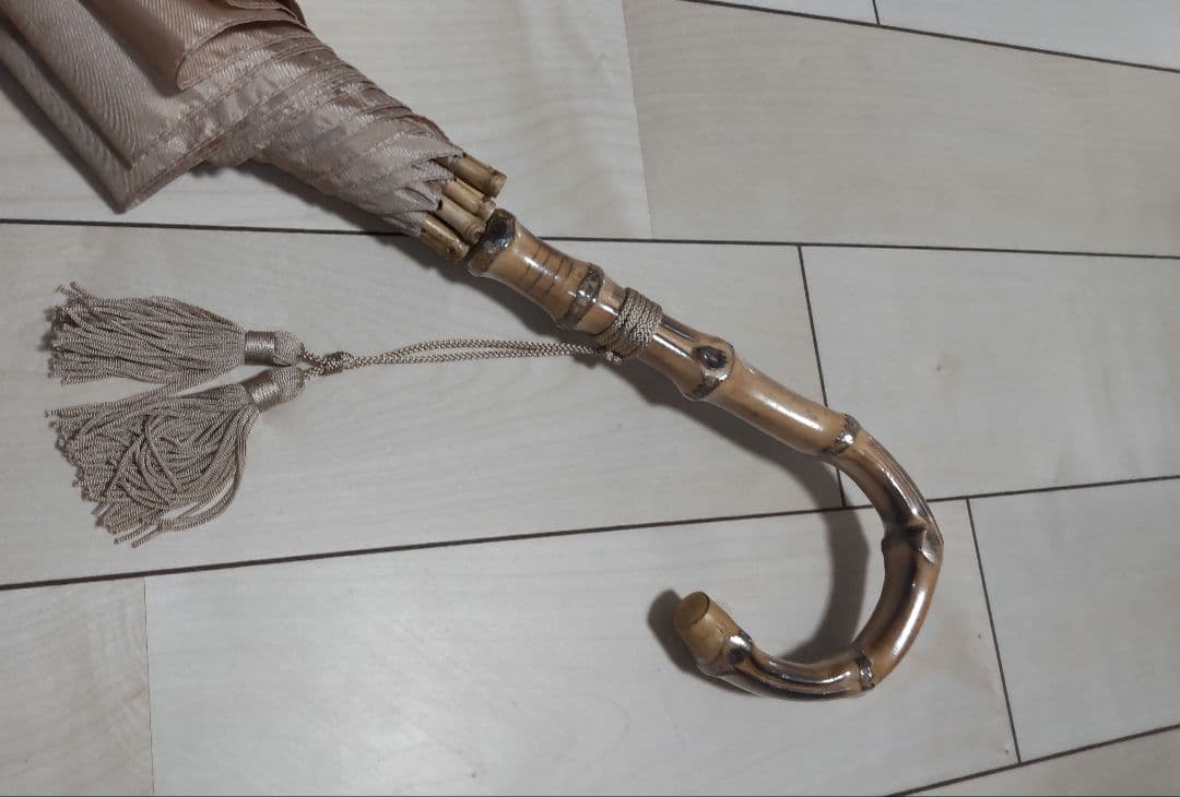 WAKAO ワカオ シャンパンゴールド 長傘 竹製ハンドル