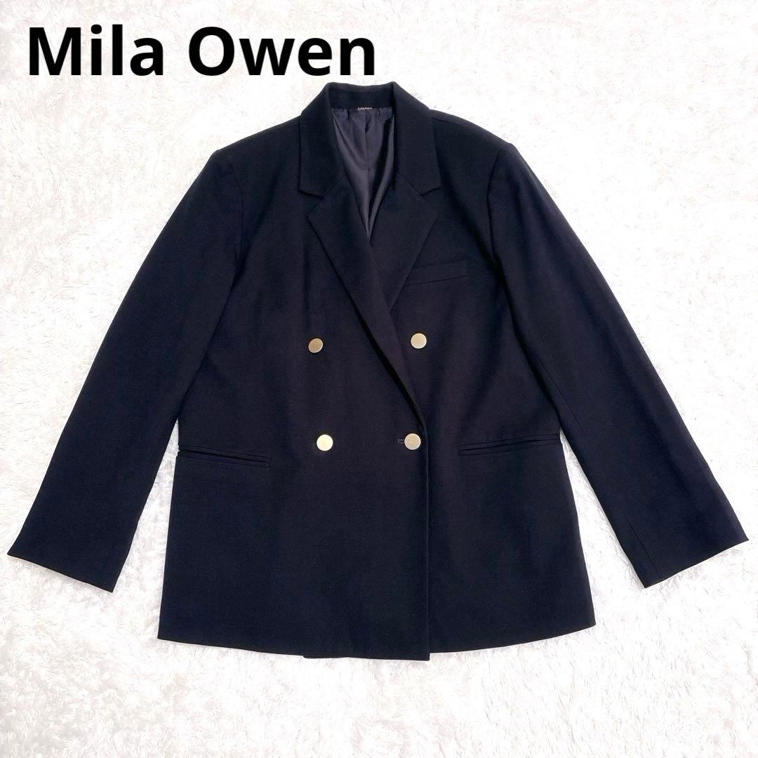 【美品】Mila Owen 金ボタン ダブル テーラードジャケット ネイビー