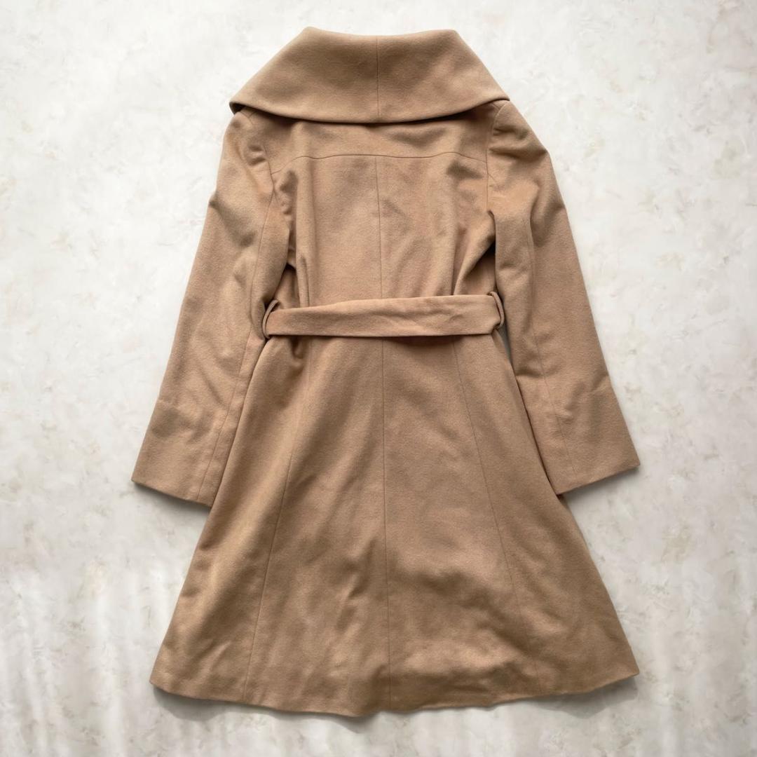 INED イネド カシミヤ100% 　ベルテッドコート 女優襟　ウールコート　M