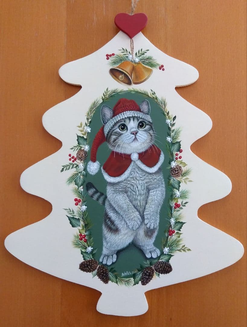 トールペイント作品：ネコちゃんも一緒にクリスマス