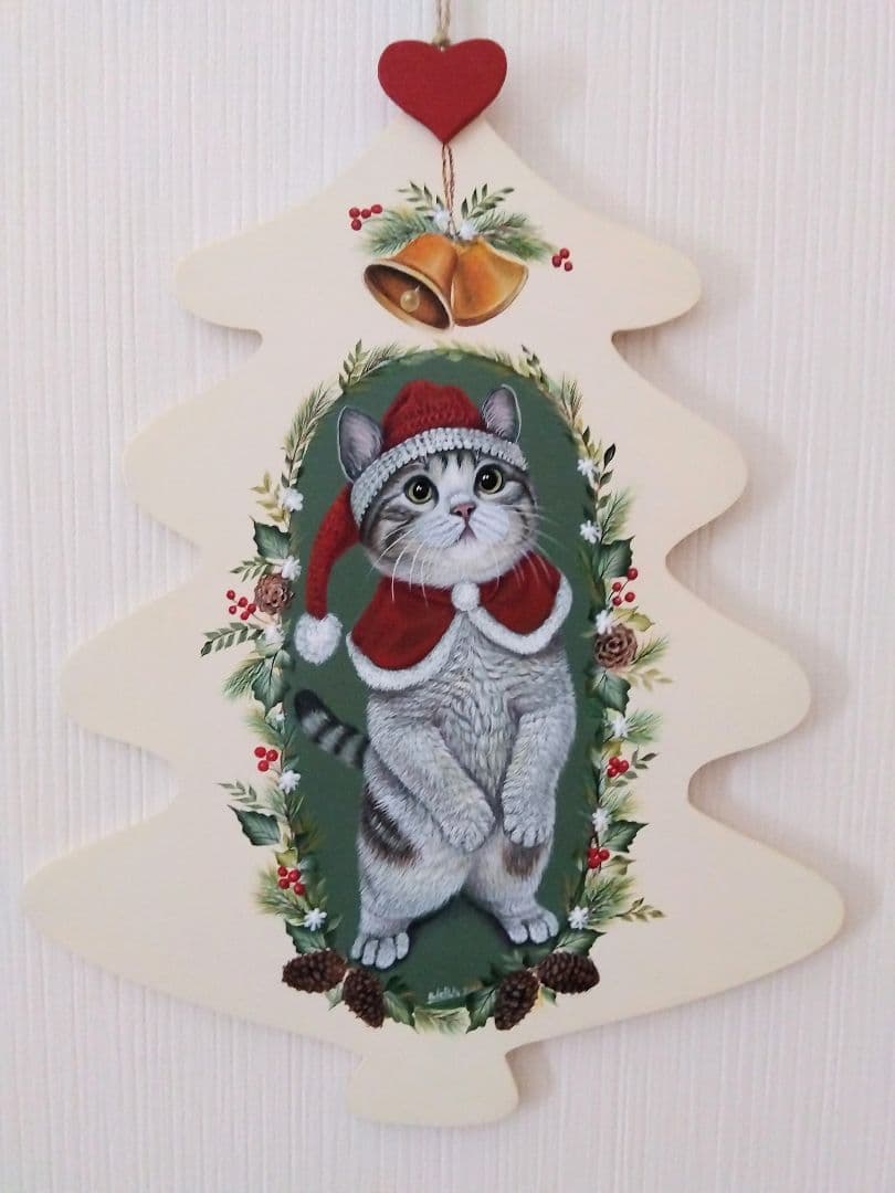 トールペイント作品：ネコちゃんも一緒にクリスマス