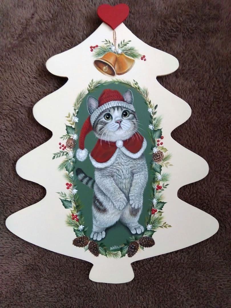 トールペイント作品：ネコちゃんも一緒にクリスマス