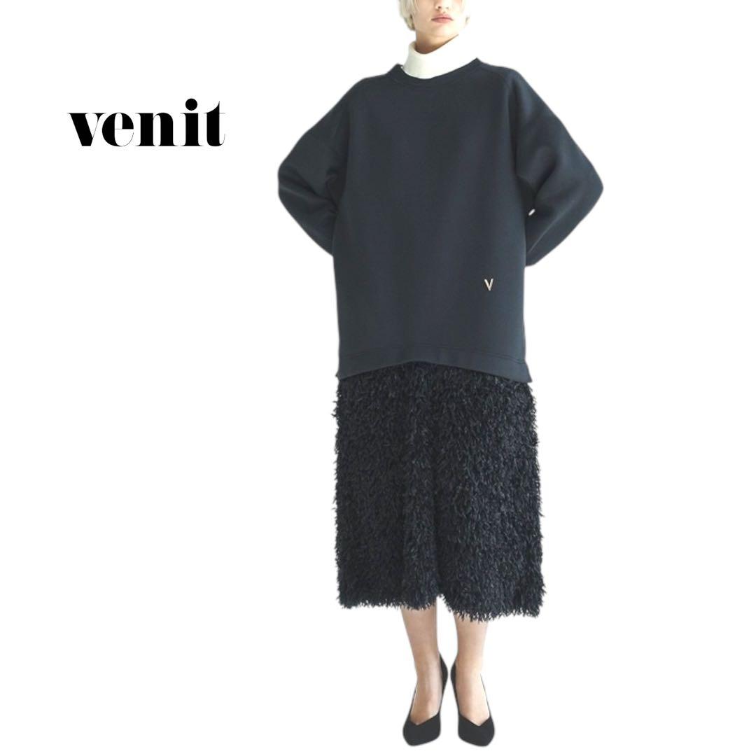 美品✨VENIT ヴェニット ボンディングドッキングロングワンピース 黒 M