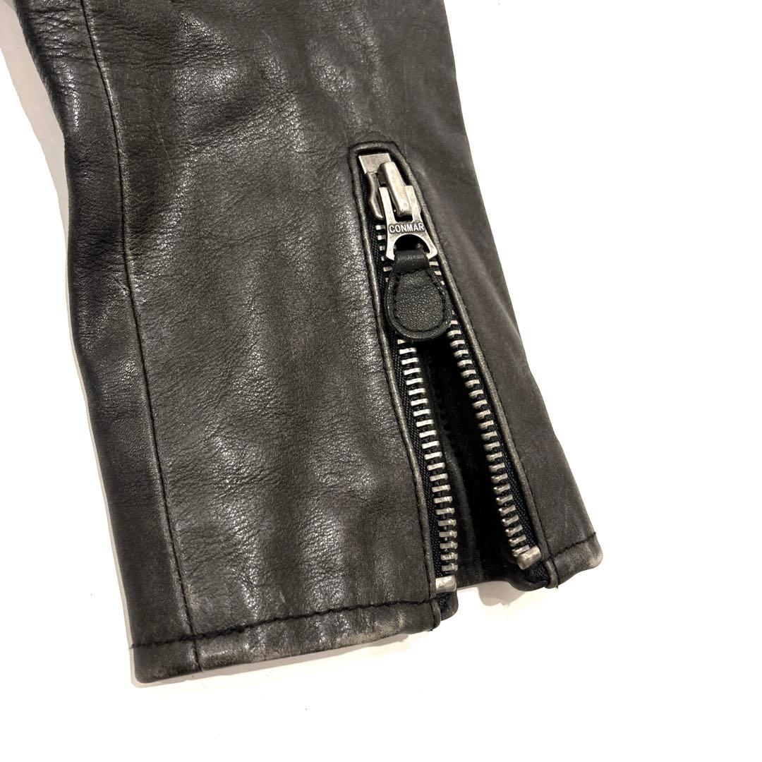 RALPH LAUREN ライダースジャケット ビンテージ加工 ブラック M 革