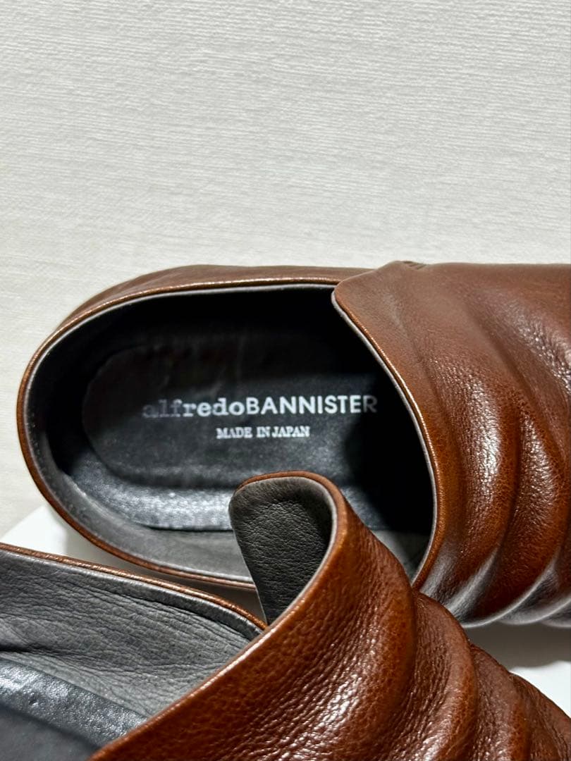 alfredoBANNISTER ブラウン スリッポン 日本製 ビジネスシューズ