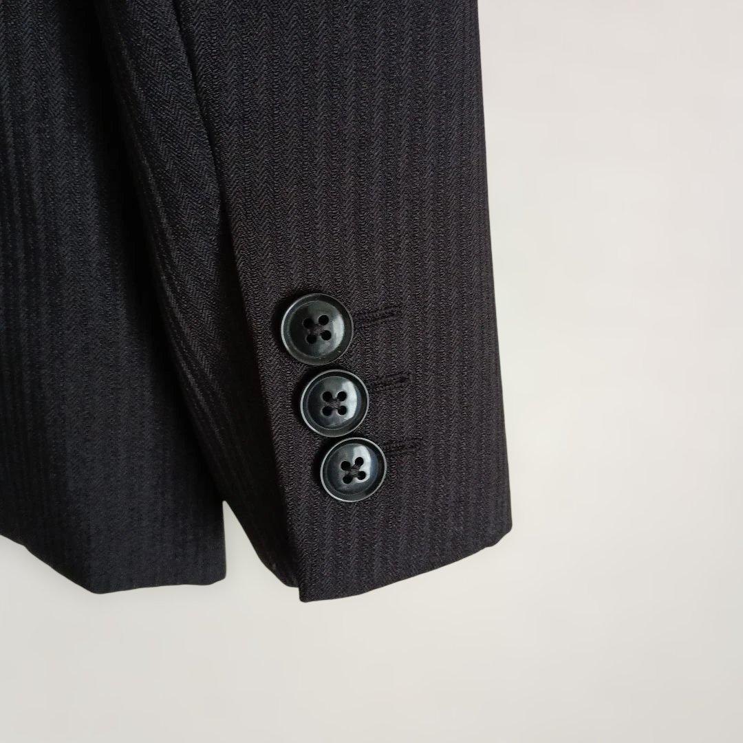 【良品】 スーツ ５点セット 男の子 160cm 黒 ストライプ