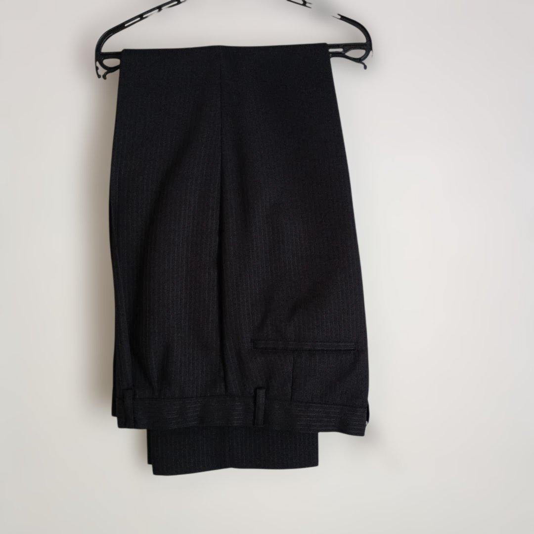 【良品】 スーツ ５点セット 男の子 160cm 黒 ストライプ