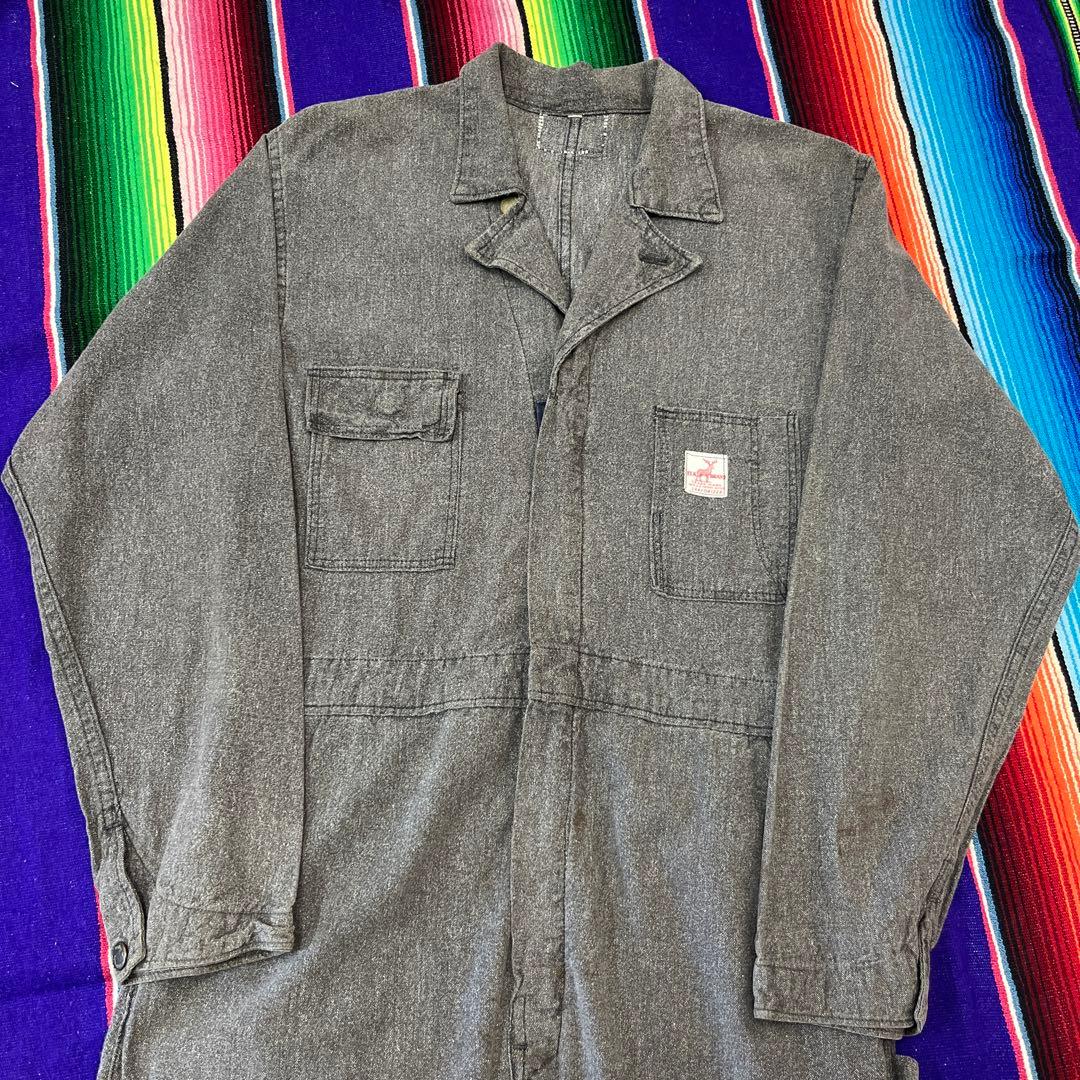 50s 60s ELK BRAND ブラックシャンブレー オールインワン