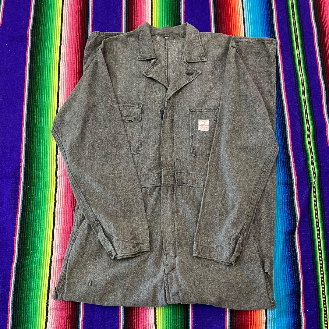 50s 60s ELK BRAND ブラックシャンブレー オールインワン