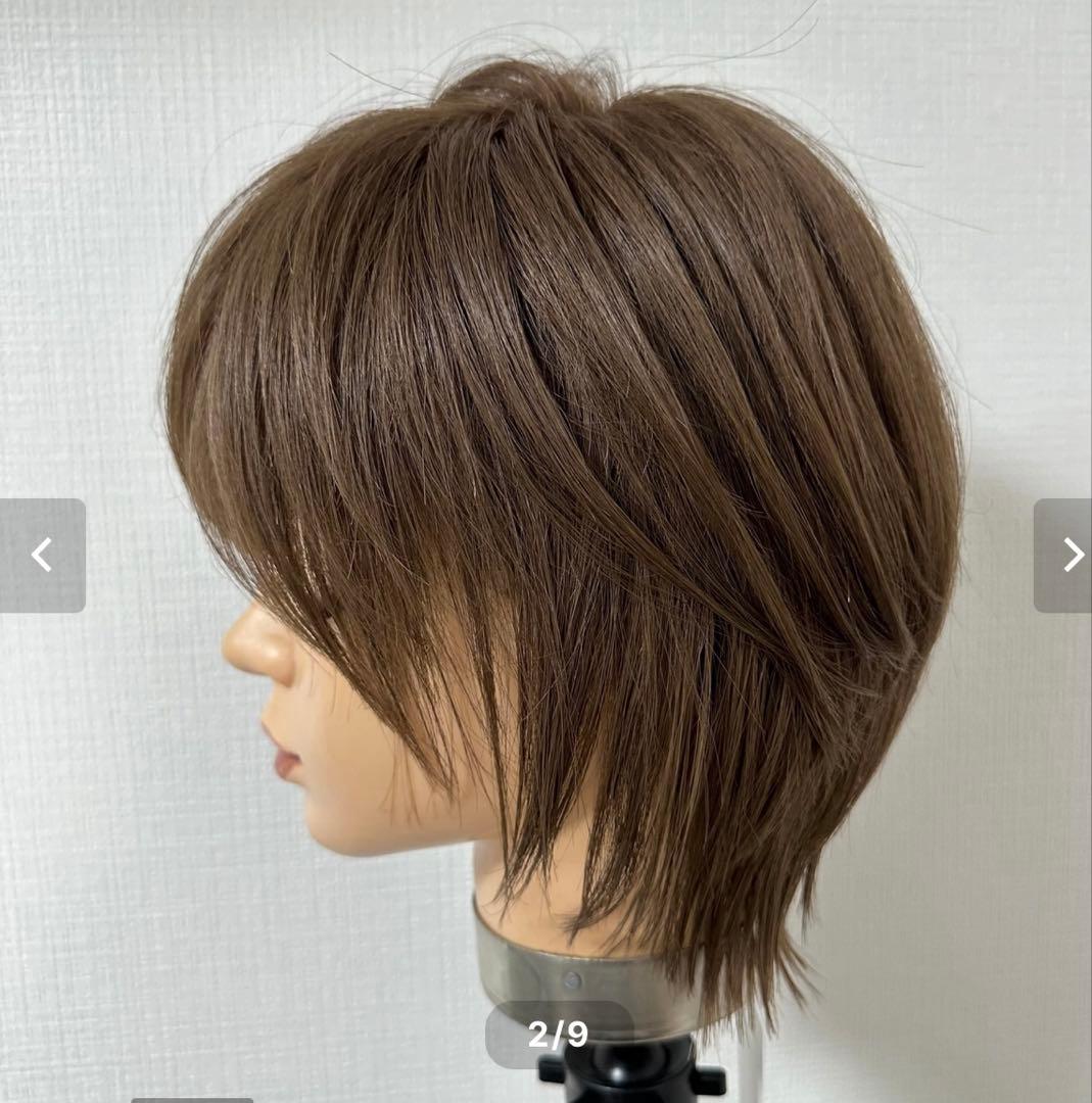 【最終お値下げ！百合子ウィッグ】前髪ありボブ/レミー人毛/アッシュブラウン/M