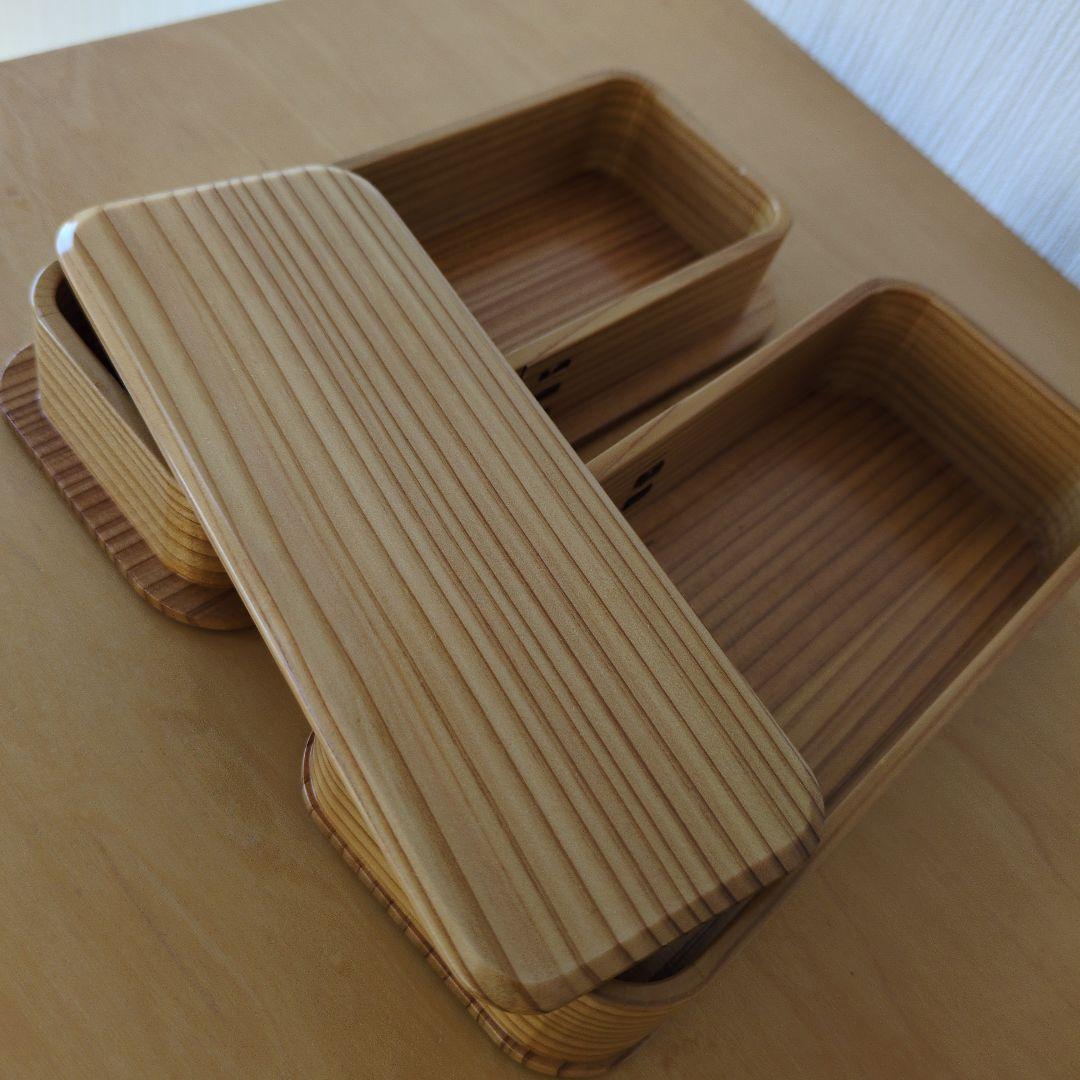 大館工芸社　曲げわっぱ　隅丸二段入子弁当箱
