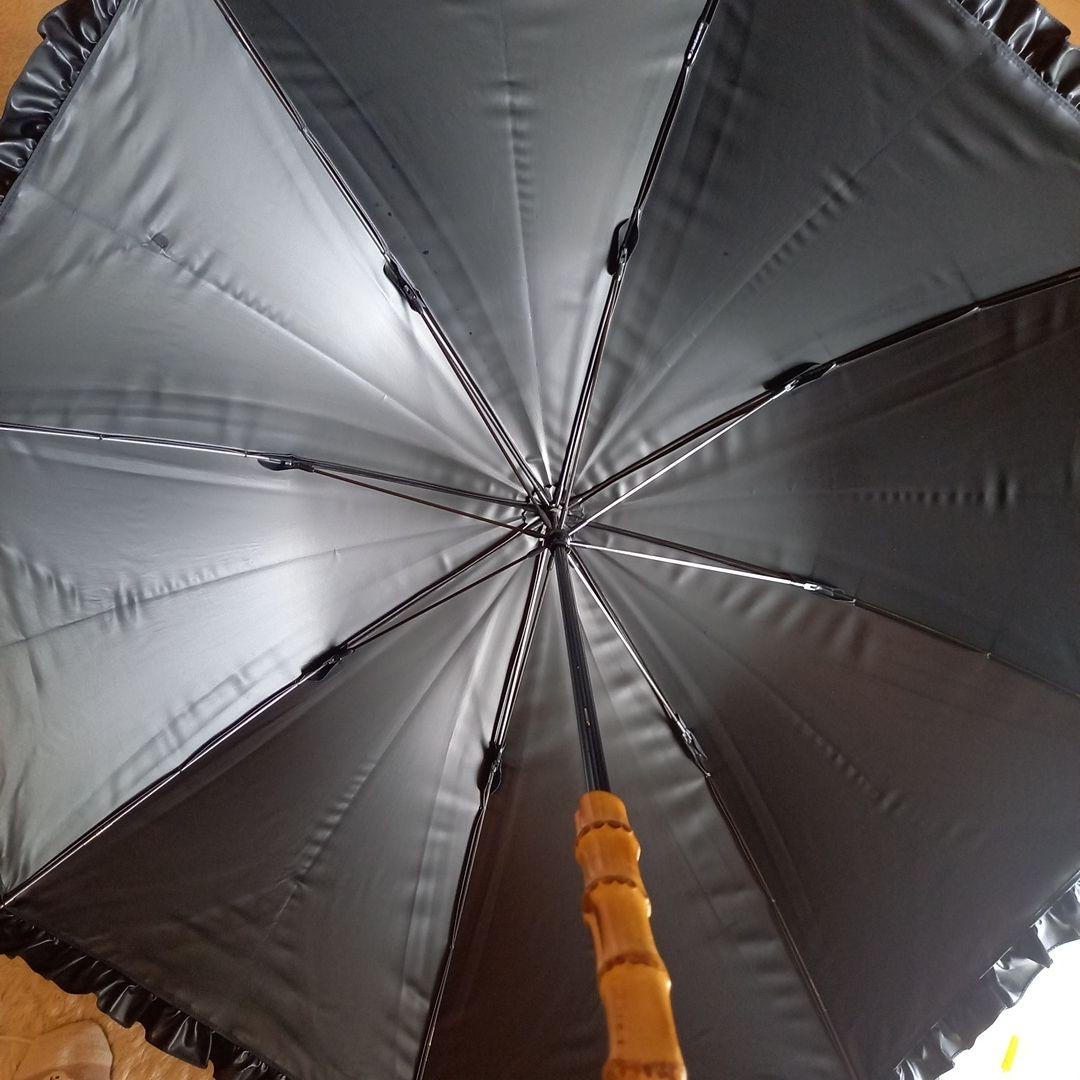 サンバリア100 日傘　長傘　ブラック　フリル　 Mサイズ