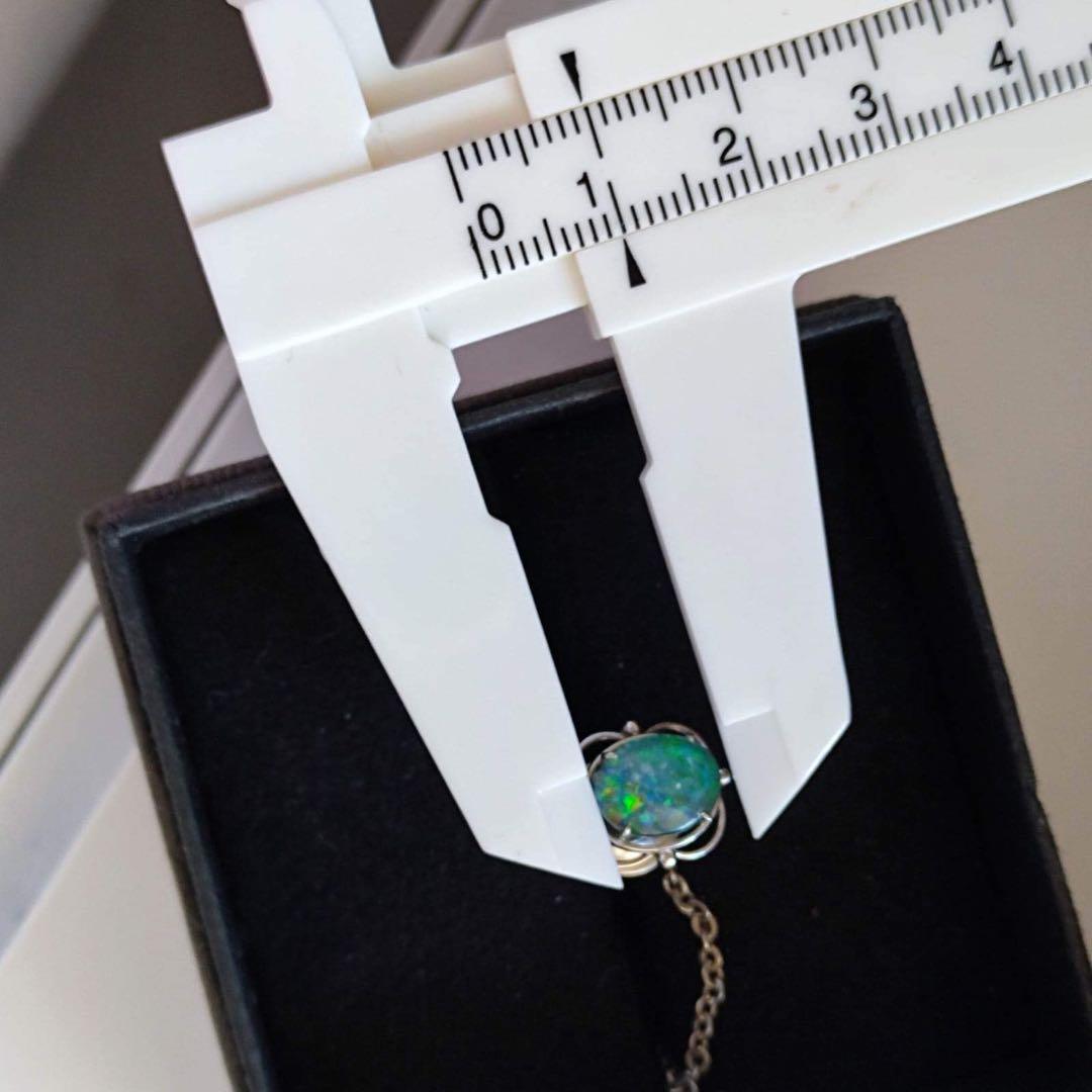 WG 白金 オーストラリアオパール　タイタックピン