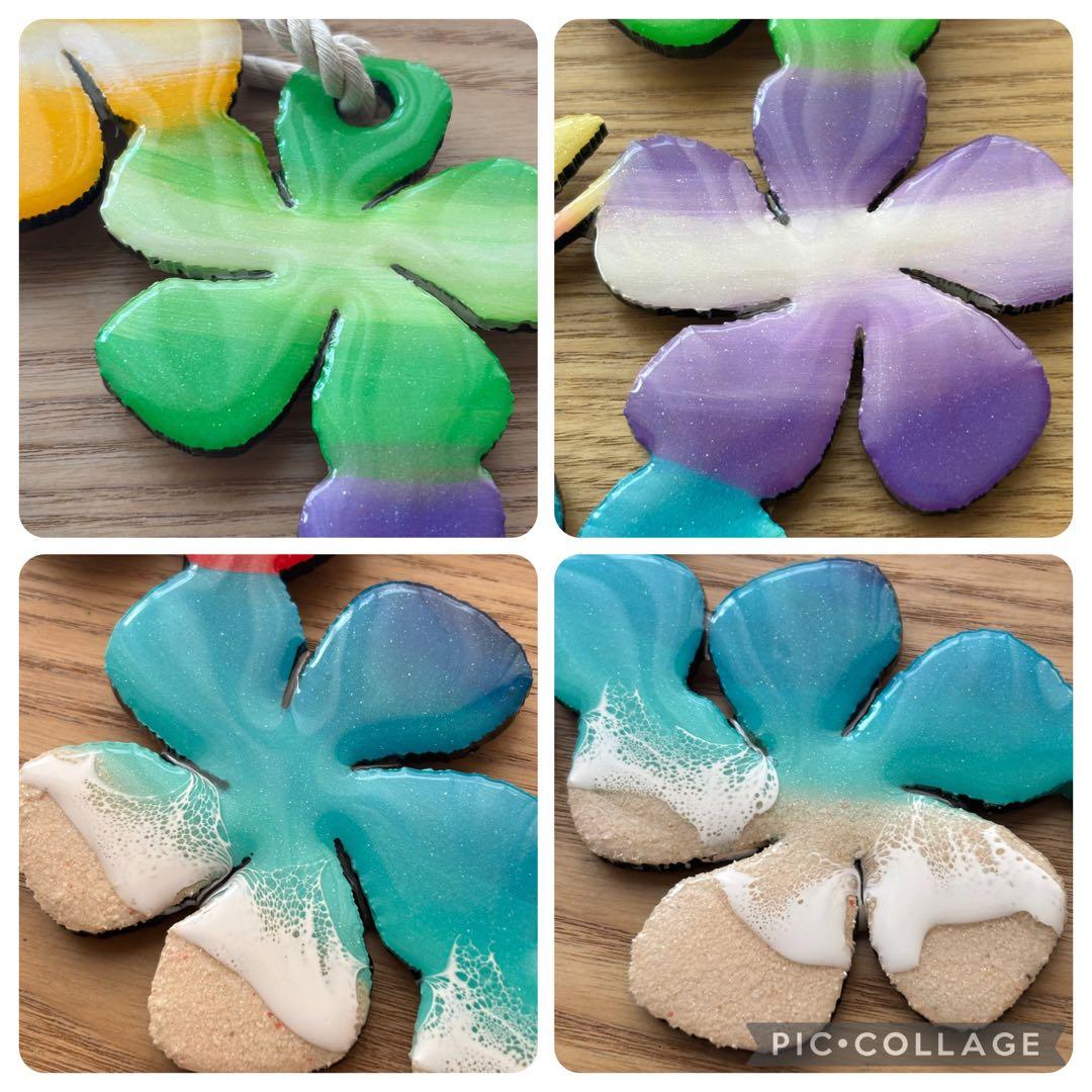 レジン　オーシャンアート　プルメリアリース　海　29cm　No.1010