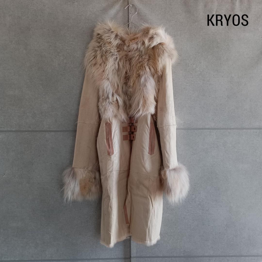 KRYOS クリオス ファー付 レザーコート X3499