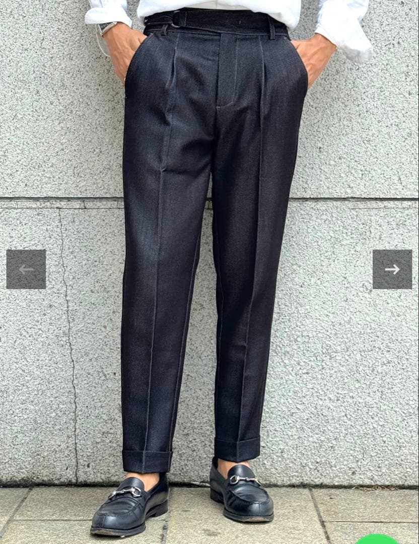 【新品・未使用】SOMMESSO ストレッチ テーパード デニム スラックス