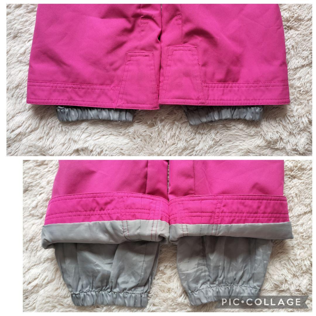 美品♡デサント♡フリルガールハート スキーウェア上下 ヒートナビ 黒ピンク150