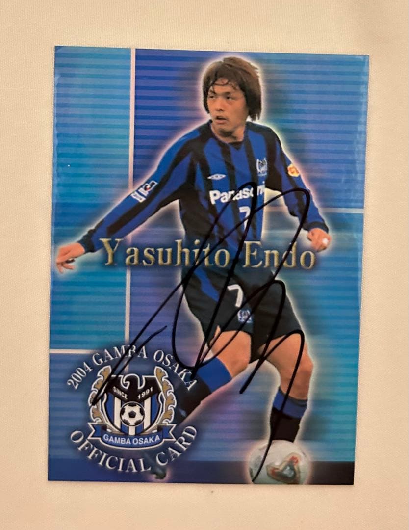 遠藤保仁 直筆サイン入りカード直書き 2004 ガンバ大阪