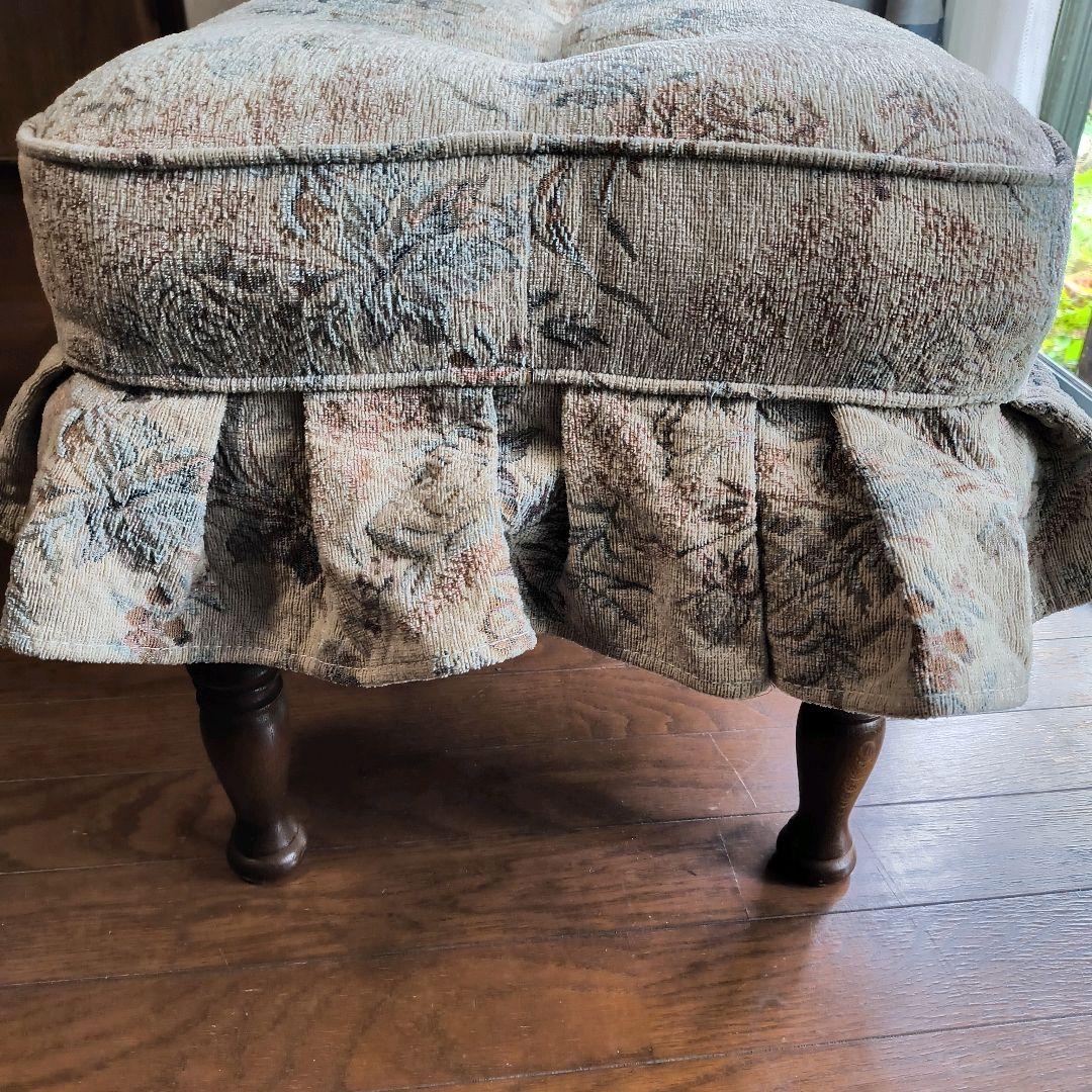 飛騨産業 花柄 スツール 無垢材