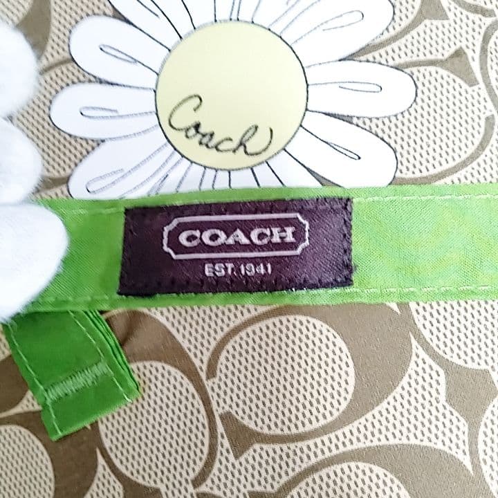 未使用品　超希少　コーチ　雨傘　折りたたみ　シグネチャー　ブラウン　花柄　傘袋