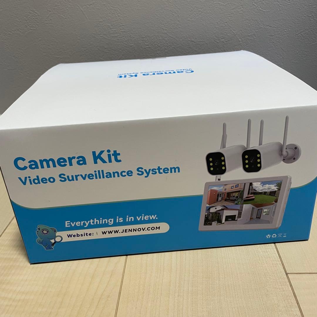 800万画素 防犯カメラ 屋外 2台 モニター付き ワイヤレス