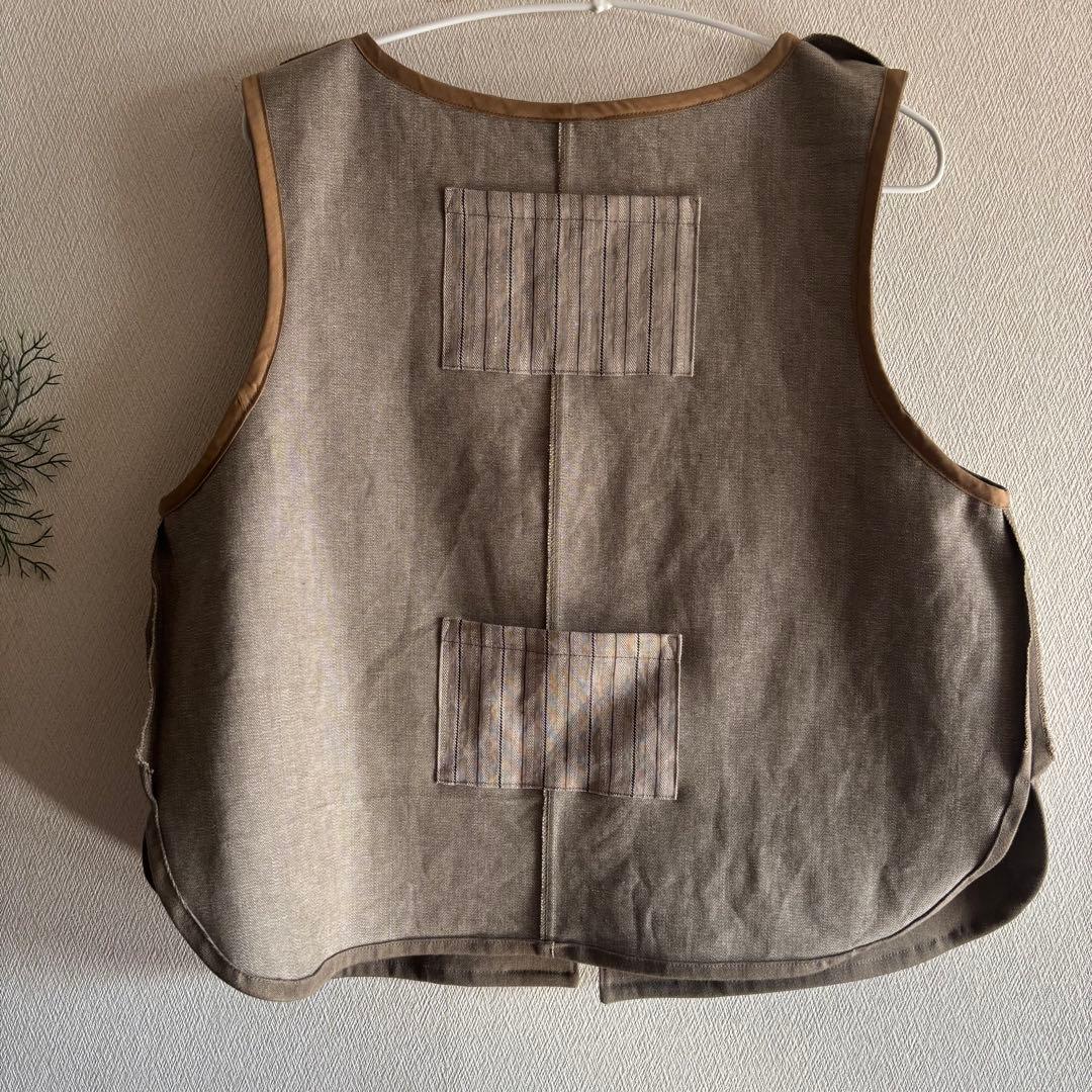 #25245 ハルソラタン　ストレッチカラーデニム　前開きベスト