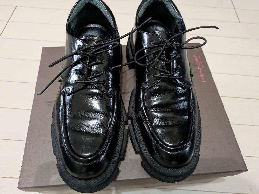 MANAブラックレザー ローファー