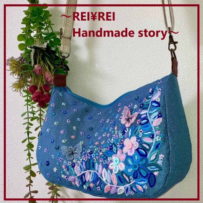 在庫一掃セール！新作！お出掛けショルダートートバッグ☆2WAY☆手刺繍