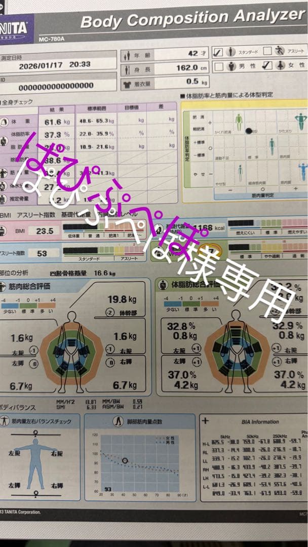 TANITA 体組成計 MC-780A-N ポータブルタイプ　専用プリンター付