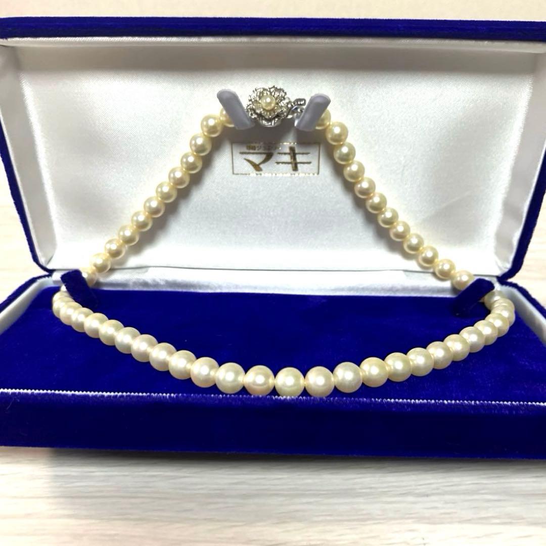 む*ら様 【美品】ジュエリーマキ 本真珠 パールネックレス 7.5mm〜8.0m