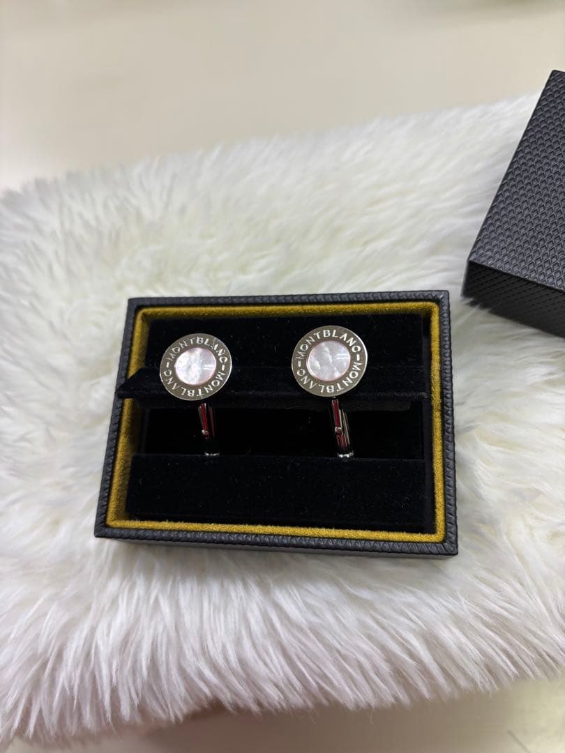 未使用モンブランMONTBLANC シルバー ピンク カフリンクス