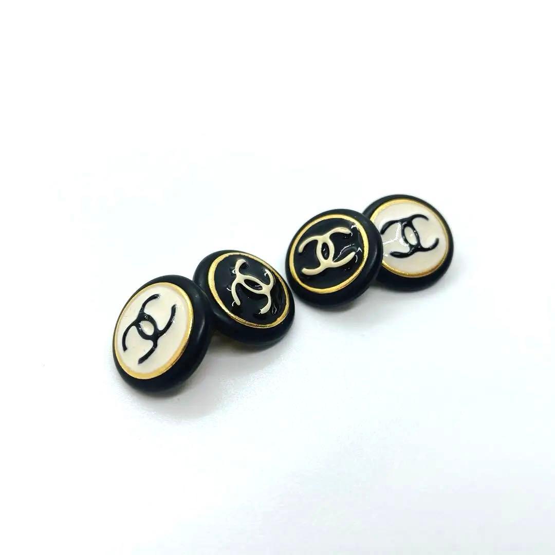 CHANEL カフス ブラック アイボリー ココマーク ロゴ