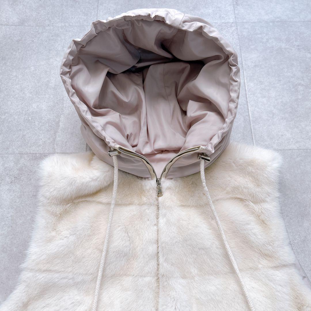 極美品✨コペンハーゲン ファー　パールミンク　リアルファー　毛皮　ベスト　フード