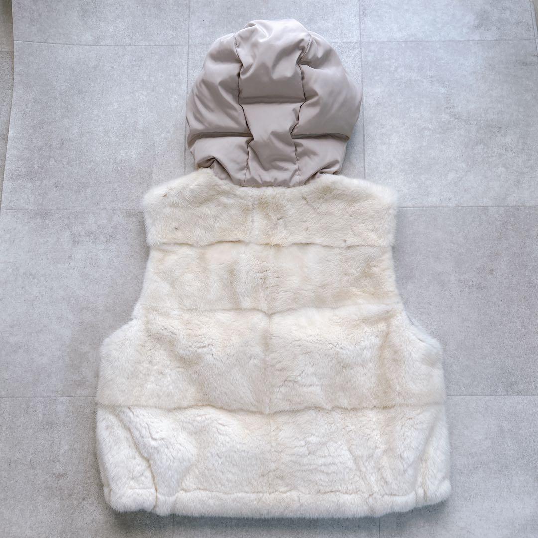 極美品✨コペンハーゲン ファー　パールミンク　リアルファー　毛皮　ベスト　フード