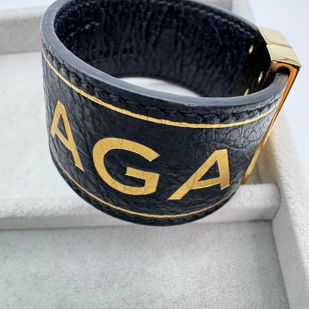 【箱付き】BALENCIAGA バングル　ブレスレット　ゴールド　ブラック　ロゴ