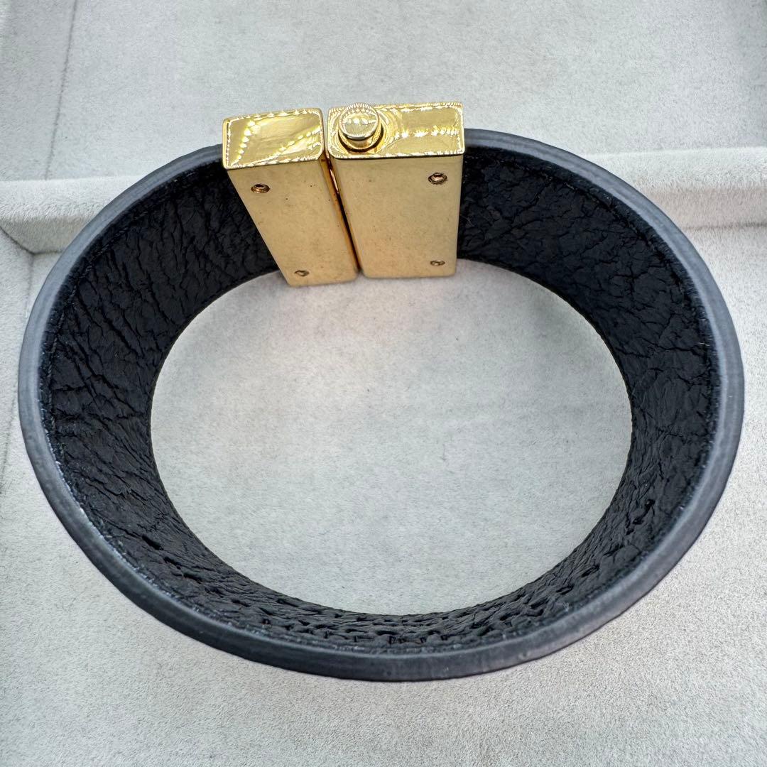 【箱付き】BALENCIAGA バングル　ブレスレット　ゴールド　ブラック　ロゴ