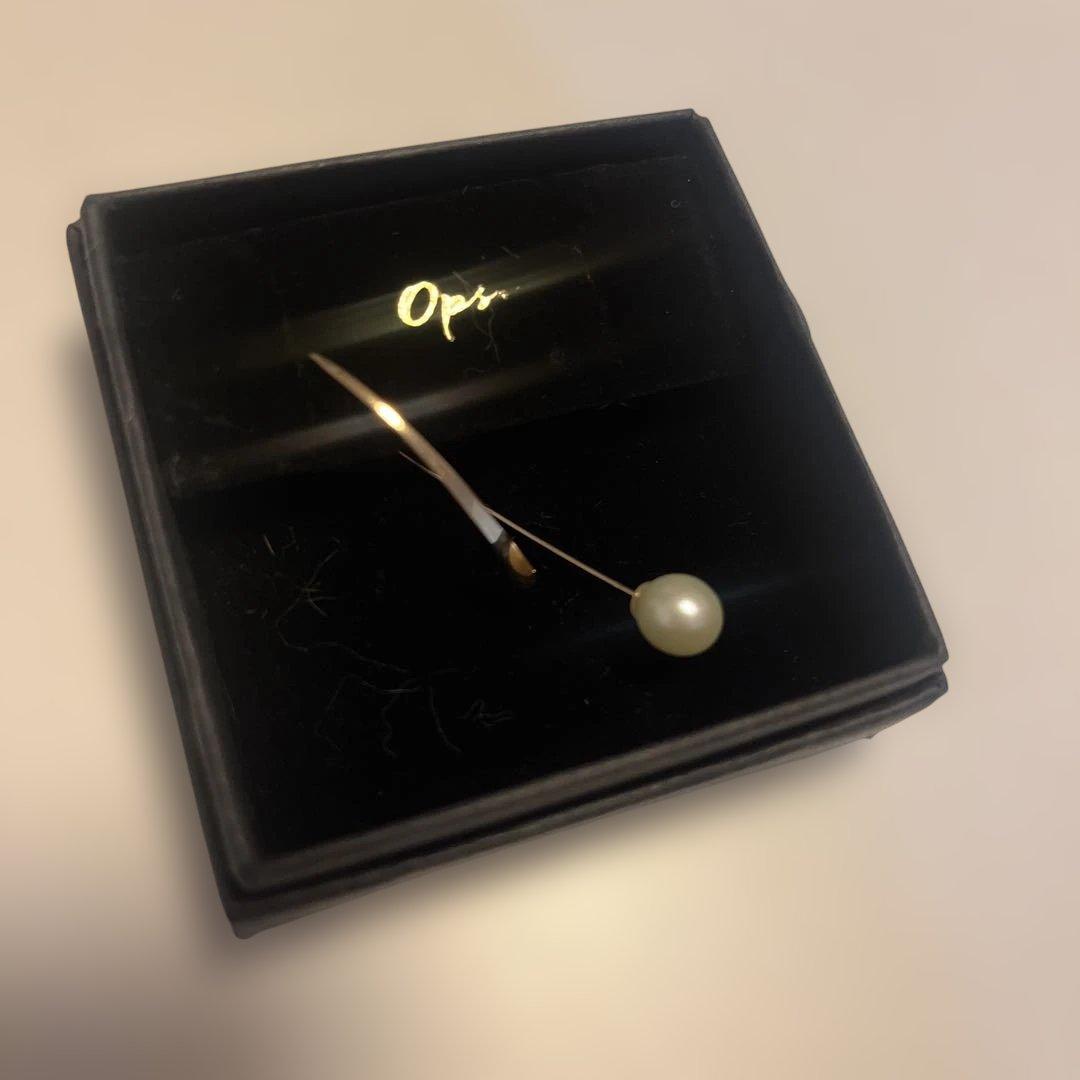 片方のみops.18kピンクゴールドGOUCCIAフープピアスパールキャッチ付き