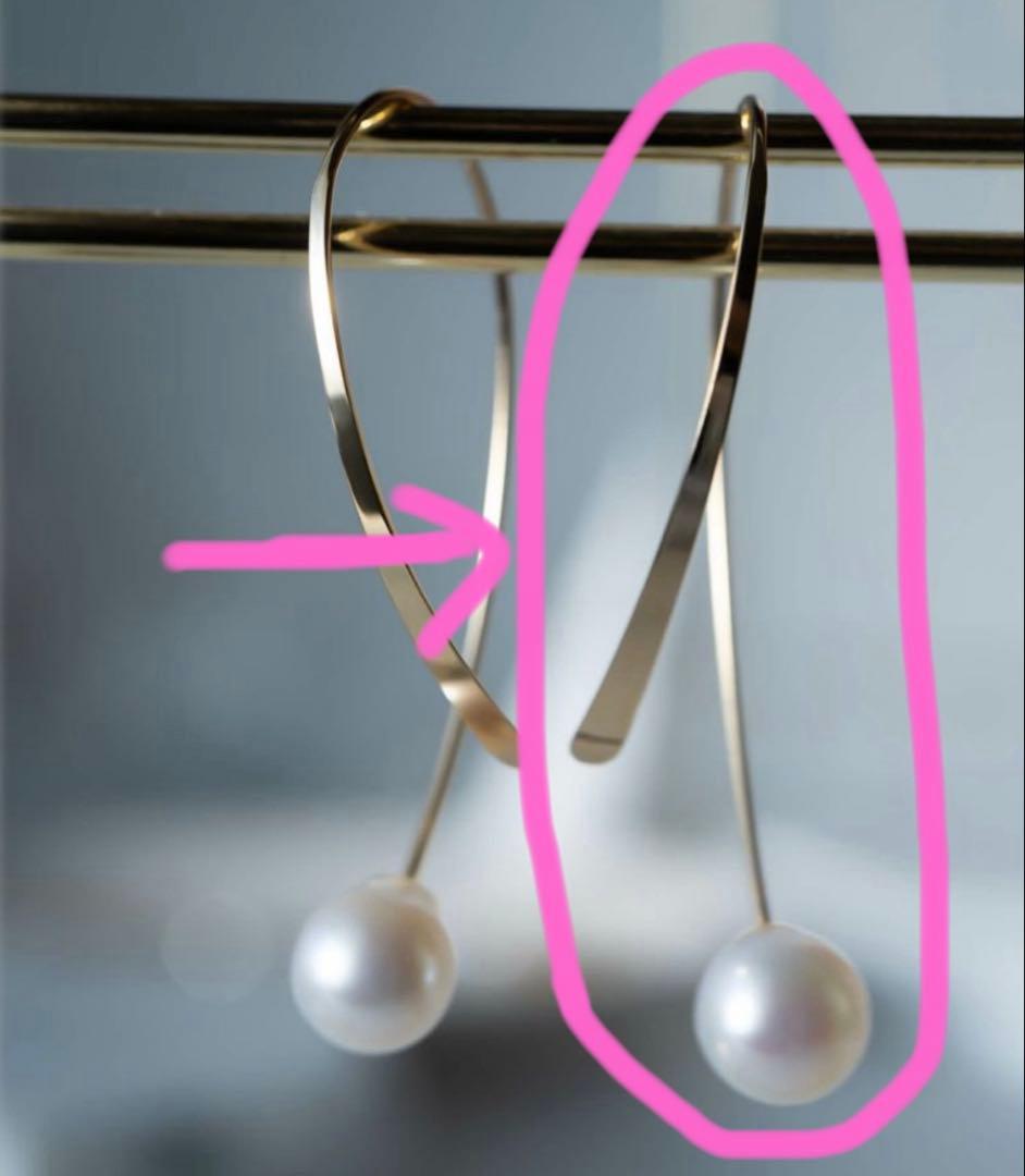 片方のみops.18kピンクゴールドGOUCCIAフープピアスパールキャッチ付き