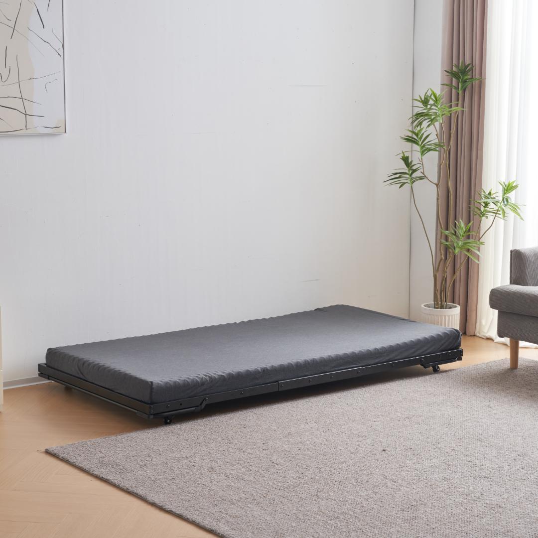 【マットレス付】 パイプベッド折りたたみベッド ベッド 下収納 耐荷重120kg