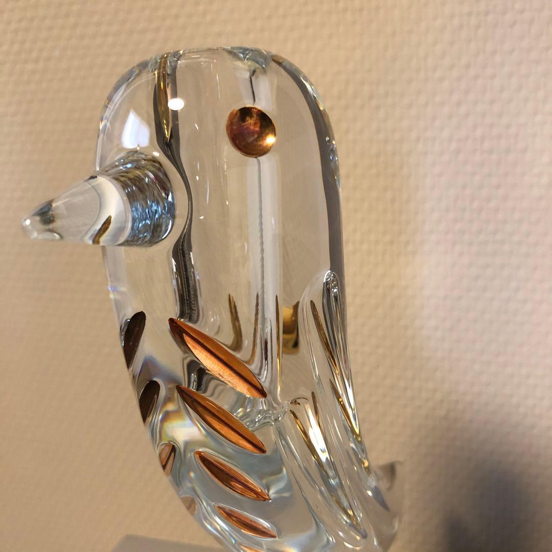 damk　新品　バカラクリスタルガラス製の鳥の花瓶