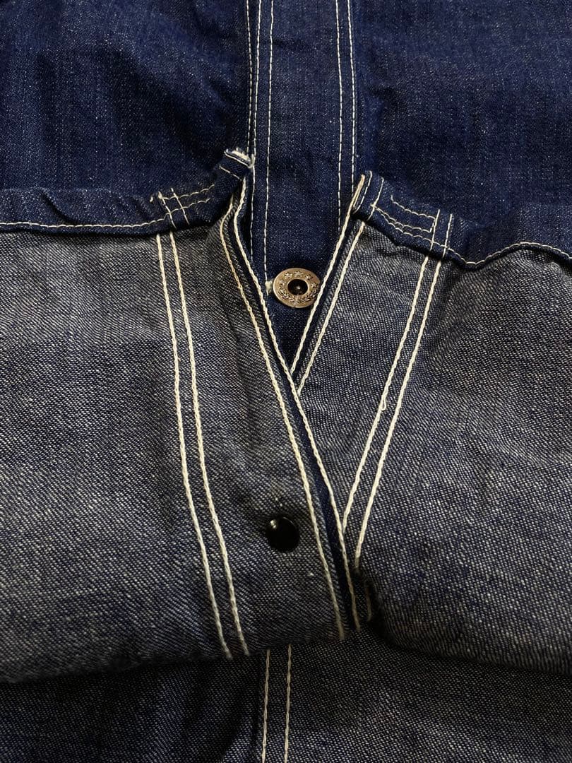 40s WWⅡ デニム カバーオール 大戦 ビッグサイズ ワンウォッシュ