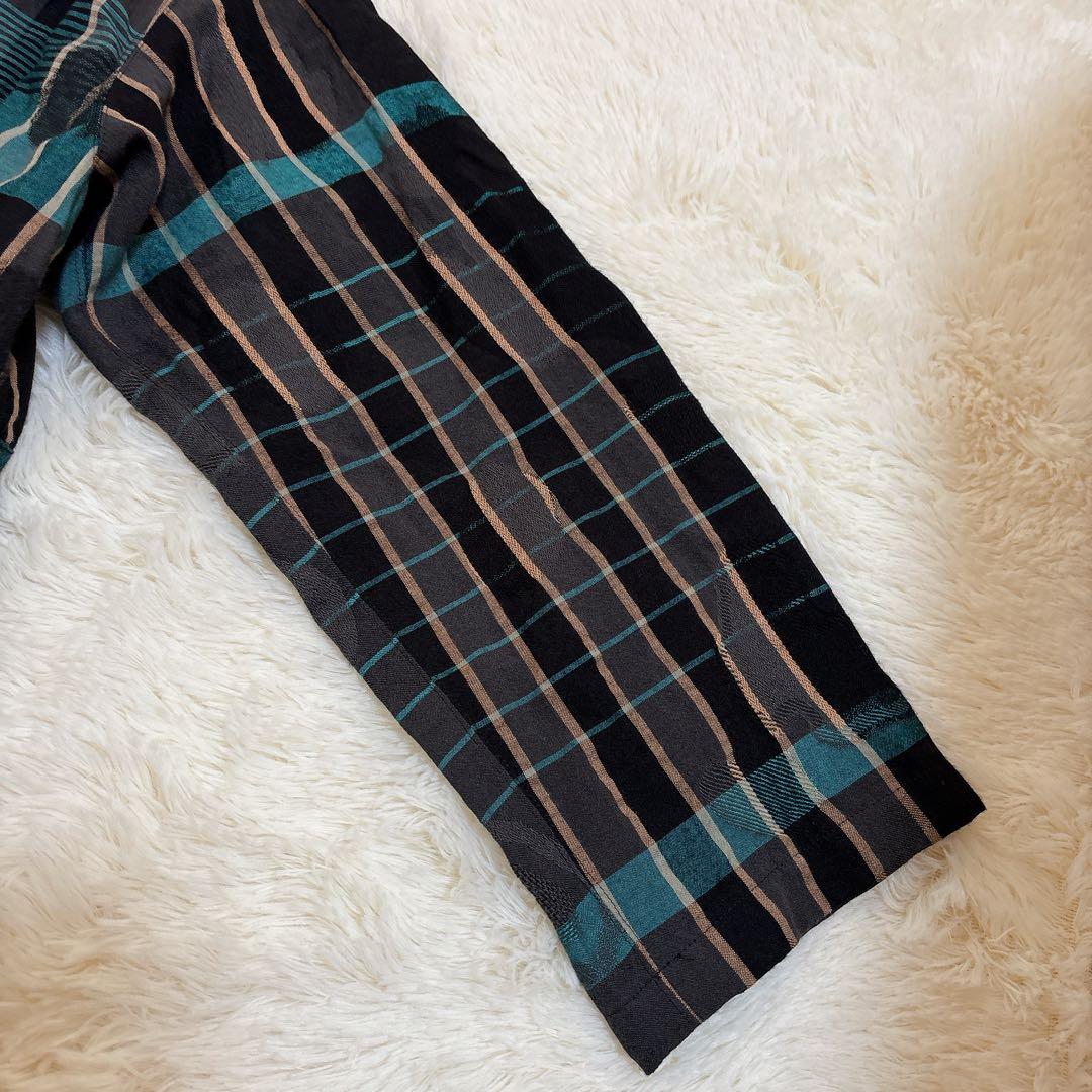 近年モデル☆慈雨 チェックジャケット ブルゾン 羽織り ブルー系 センソユニコ