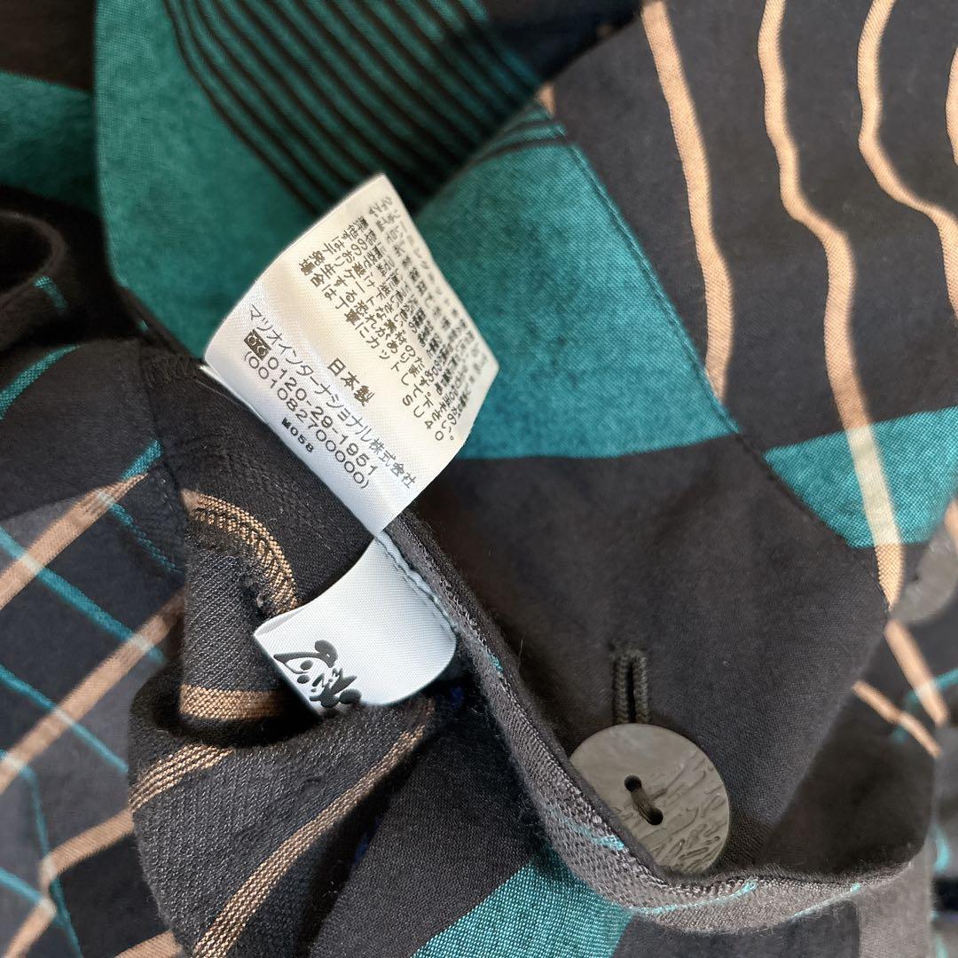近年モデル☆慈雨 チェックジャケット ブルゾン 羽織り ブルー系 センソユニコ
